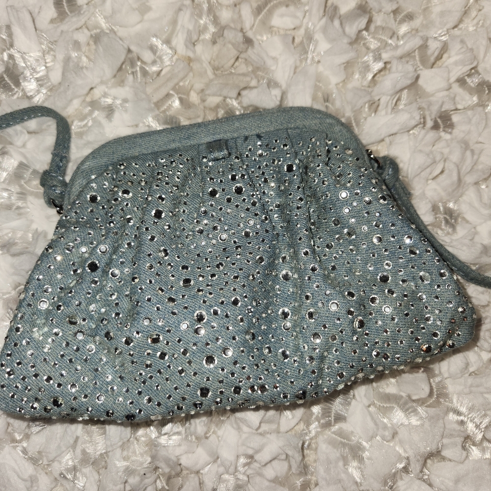 ZARA blue   PLEATED DENIM shoulder  CROSSBODY BAG new with tags